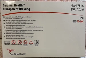 Cardinal Health transparenter Verband TD-26C, 4" x 4-3/4 Box mit 50 - Bild 1 von 4