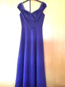 Size 10 Purple Evening Dress with sparkle. By Hilary Morgan. - Picture 1 of 9