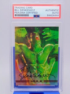 BILL SIENKIEWICZ Autographed 1993 Marvel Masterpieces Hulk Card #1 PSA DNA AUTO - Image 1 of 3