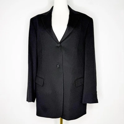 SFI Femme for Nordstrom Loro Piana Black Camel Hair Blazer Size 12 - Image 1 of 4
