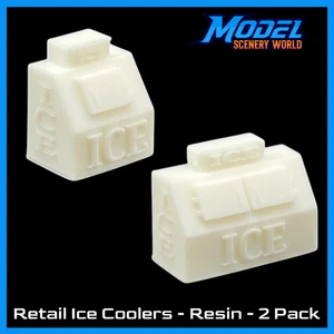 Retail Ice Coolers Resin (2pcs) - HO Scale - White - Picture 1 of 8