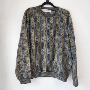 Suéter de Colección Jhane Barnes Ropa de Hombre Abuelo Tejido Loco Beige Marrón Para Hombre L - Imagen 1 de 5