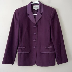 Chaqueta Blazer Lord & Taylor Púrpura Botón Lana Mujer Talla 8 Pequeña 8P - Imagen 1 de 5