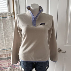 Patagonia Micro D Snap-T Cream Long Sleeve Fleece Pullover Women’s Size Medium - Picture 1 of 10