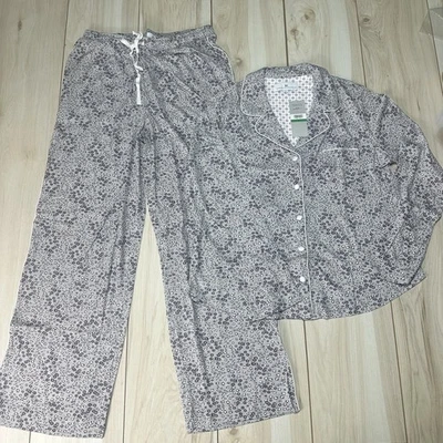 Conjunto de pijama Karen Neuburger para mujer grande neutro estampado Ditsy 2 piezas nuevo con etiquetas Foto 1 de 4