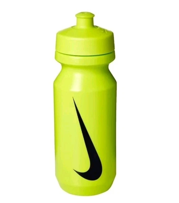 Nike Water Bottle 22oz Lime Green Black Swoosh Logo Squeeze Nipple Top Wide Mout - Image 1 of 4