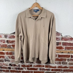Polo Ralph Lauren Polo Para Hombres Grande Tostado Marrón Manga Larga Espiga Algodón - Imagen 1 de 6