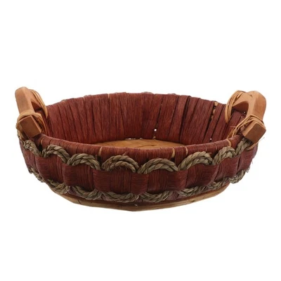  Cesto Portaoggetti Vimini Cestino Per Pane Da Tavola Intrecciato Il Con Manico - Immagine 1 di 4