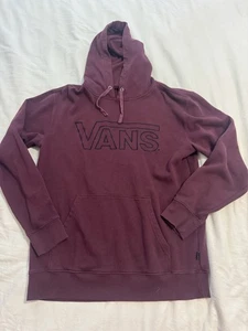 VANS Mens Graphic Hoodie Jumper Medium Burgundy - Picture 1 of 7