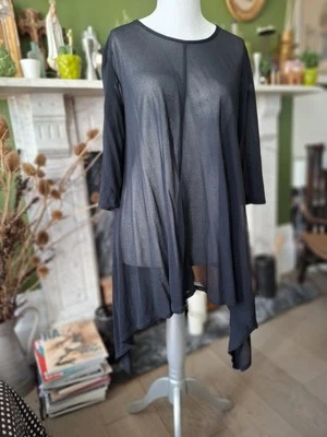 John ROCHA original DESIGNER LABEL size 10 Sheer Black Top VINTAGE - Image 1 of 2