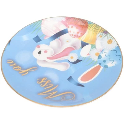  Porzellanplatten -Cartoon -Teller entzückender Ostermuster -Teller - Bild 1 von 4