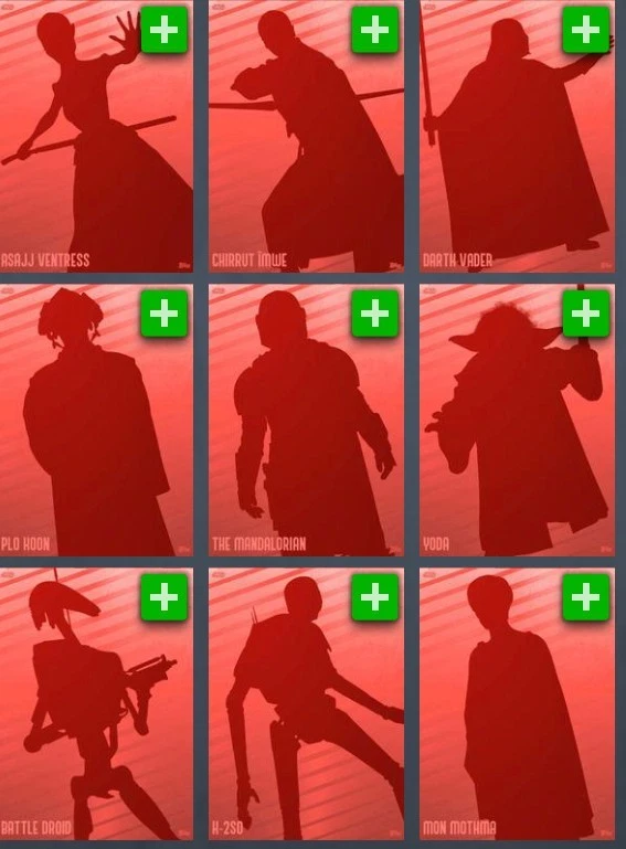 [DIGITAL] Topps Star Wars - Classic Silhouettes 25 W1 - Red - Pick - Image 1 of 1