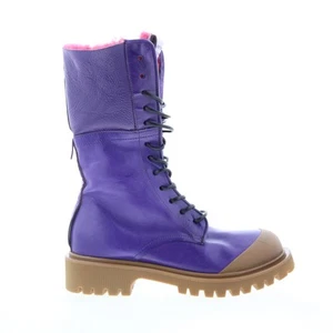 A.S. 98 Trey Fur Womens Purple Leather Zipper Casual Dress Boots - Picture 1 of 8