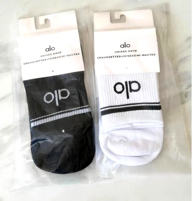 NUEVO CON ETIQUETAS ALO Yoga Unisex Media tripulación Calcetines Retro S -2 Pares Foto 1 de 4