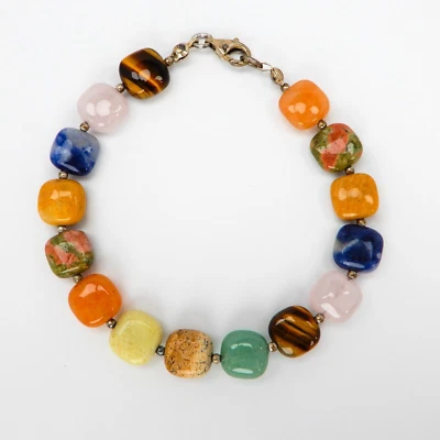 Jay King 纯银多宝石手链 7.25 英寸 DTR 925 — 第 1/4 张图片