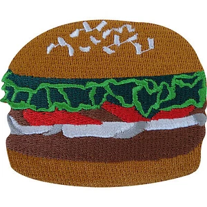 Insignia bordada de hamburguesa hierro bordado/coser en parche hamburguesa de res - Imagen 1 de 1