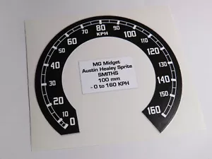 Aufkleber Umbau Zähler SMITHS MPH auf KPH für MG Midget / Sprite Ø 100 - Bild 1 von 3