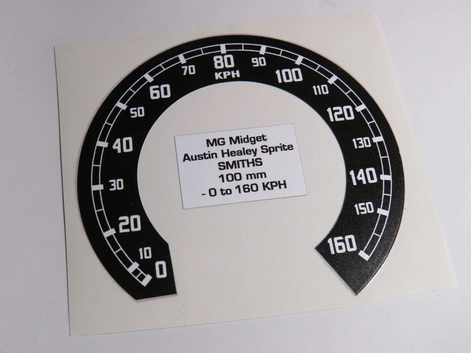 Autocollant conversion compteur SMITHS MPH en KPH pour MG Midget / Sprite ø 100 - Photo 1/3