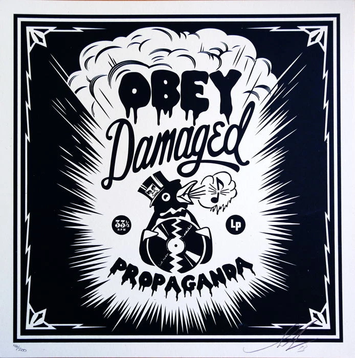 Póster Shepard Fairey Obey propaganda dañada 50 tonos negro impresión artística gigante Foto 1 de 1