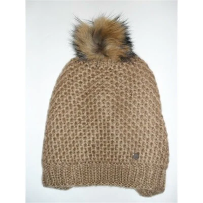 LIU JO DAMEN STRICKMÜTZE PERFORIERT BOMMEL NUSSBAUM