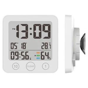 infactory Digital-Badezimmer-Uhr, Thermo-/Hygrometer, LCD, Versandrückläufer - Bild 1 von 9