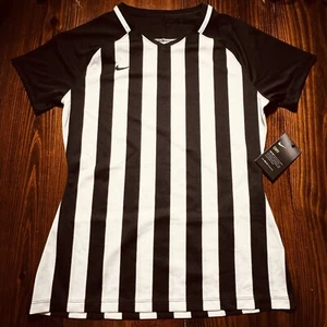 Maillot Nike femme moyen noir blanc rayé football division III - Photo 1/7