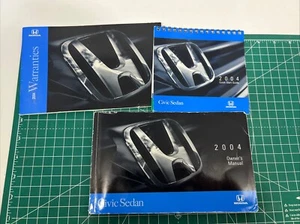 04 2004 Honda Civic Sedan Owners Manual Set OEM.  - Foto 1 di 4