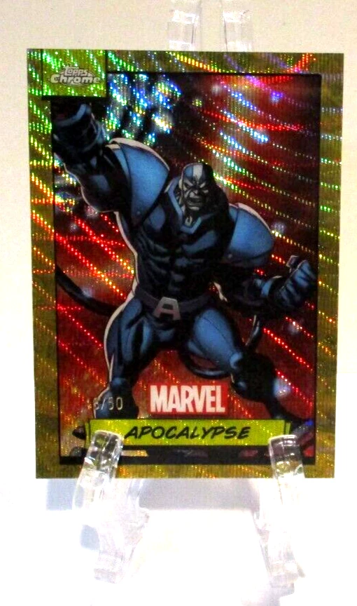 Topps Chrome Marvel 2024 GOLD WAVE REFRACTOR APOCALYPSE 48/50 MAGNETIC TOP POAD - Image 1 of 4