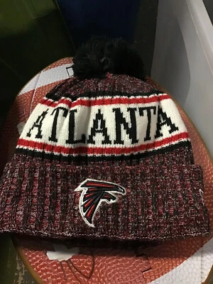 Atlanta Falcons NFL Sobre el Campo Deporte Tejido Gorra Gorro Polar OSFM Pom Extraíble Foto 1 de 3