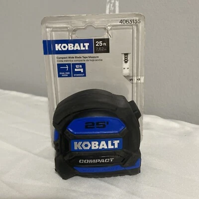 Kobalt 25 Ft. Tape Measure Compact Wide Blade Stainless Steel Double Sided  - Image 1 of 2