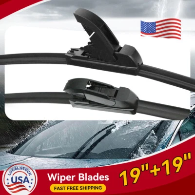 Front Windshield Wiper Blades For Jeep Liberty 2002-2011 Pair 19" 19" - Image 1 of 4