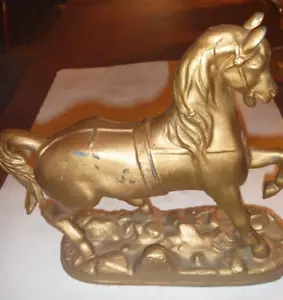 Vintage Metal Horse Clock Topper/Figure 9' - Picture 1 of 13