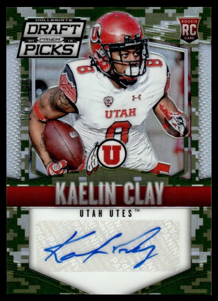 2015 Panini Prizm Draft Camo Kaelin Clay Auto RC /199 Utah Utes #249 - Image 1 of 2