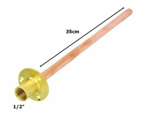 x5 Außenhahn Wandplatte 15 mm x 350 mm Kupferrohr Enddurchgang Wand 35 cm - Bild 1 von 1