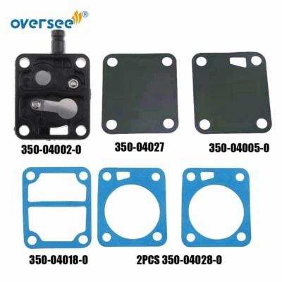 350-04002 Fuel Pump Diaphragms Gaskets 3C8 For 2T Tohatsu 9.9-12-15HP Outboard - Imagem 1 de 4