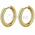 14k Gold Filled Stainless Steel Clicker Huggie Creole Hoop Stud Earrings 8-20mm