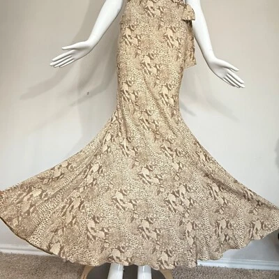 HAUTE HIPPIE Philips Mermaid 100% SILK Long Maxi Skirt Animal Print Size Small - Image 1 of 4