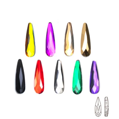 Arte en uñas pedrería pedrería mini gota de lluvia piedras de colores cristal no Hotfix Foto 1 de 4
