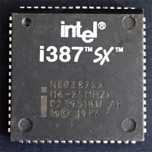 Intel 80387SX 16-25MHz PLCC FPU math coprocessor floating point unit 386