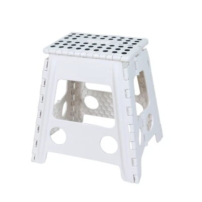 Taburete plegable 17,52 pulgadas - Blanco - Capacidad 300 lb Foto 1 de 3