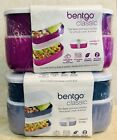 2 X Bentgo Classic All Inone Stackable Bento Lunch Box Slate/Purple - Sealed