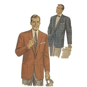 Vintage 1950s Pattern, Men's Sports Jacket, Blazer - Chest=38” (97cm) - Picture 1 of 3