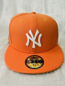New Era New York Yankees World Series Patch Orange Purple UV 59Fifty Hat 7 5/8 