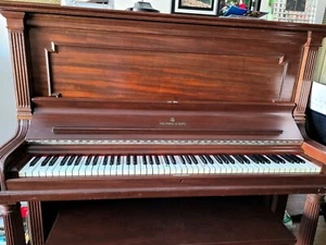 |Steinway| Tall Upright Piano 54 1/2" Model K Satin Mahogany Tuned VG+ - Picture 1 of 8