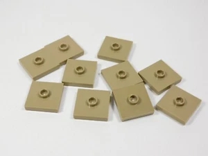 LEGO 10 Dark Tan 2x2 Smooth Tile Plates w/ Stud in Center R8 - Picture 1 of 1