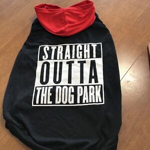 GRREAT CHOICE ~ STRAIGHT OUTTA THE DOG PARK ~ RED DOG HOODIE.   L/XL