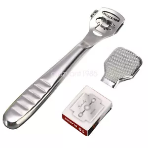 Pedicure Tool Foot Skin Scraper Remover Callus Shaver Stainless Steel &10 Blade - Picture 1 of 7