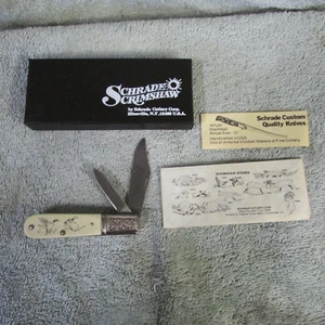 Vintage Schrade Scrimshaw Folding Knife - SC-506 Ducks - SCC USA - Picture 1 of 6