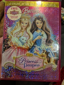 BARBIE THE PRINCESS AND THE PAUPER DVD MOVIE MUSICAL FILM & CD-ROM GLITTER COVER - Picture 1 of 3