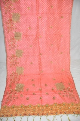 Saris de moda diseño rosa lentejuelas Salma bordado trabajo rosa pura seda sari Foto 1 de 4